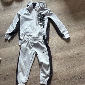 Gray and Black Nike Tracksuit Set